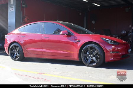 19x8.0 19x9.0 Simmons FR-C Matte Black NCT on TESLA MODEL 3