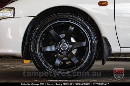 17x7.0 Starcorp Racing PURSUIT on MITSUBISHI MIRAGE 