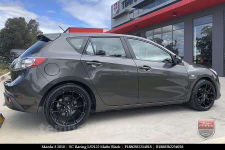 18x8.0 SC Racing LS2122 Matte Black on MAZDA 3