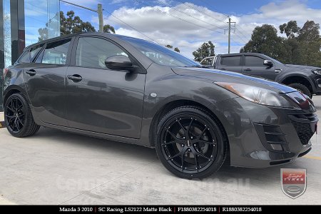 18x8.0 SC Racing LS2122 Matte Black on MAZDA 3