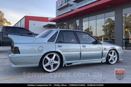 20x8.5 20x9.5 Walky Silver on HOLDEN COMMODORE VL