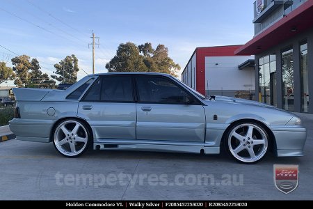 20x8.5 20x9.5 Walky Silver on HOLDEN COMMODORE VL