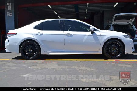 20x8.5 20x9.5 Simmons OM-1 Satin Black on Toyota Camry