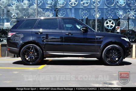 22x9.5 RRSPORT Gloss Black on Range Rover Sport