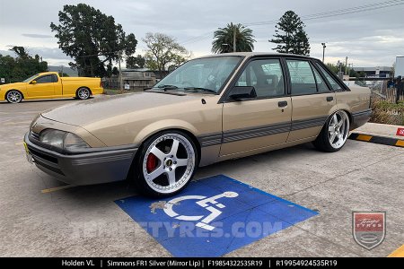 19x8.5 19x9.5 Simmons FR-1 Silver on Holden VL