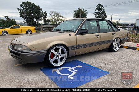 19x8.5 19x9.5 Simmons FR-1 Silver on Holden Commodore VL