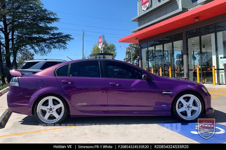 20x8.5 20x9.5 Simmons FR-1 White on Holden Commodore VE