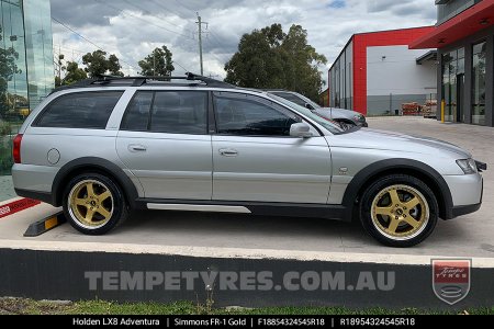 18x8.5 18x9.5 Simmons FR-1 Gold on Holden Adventra