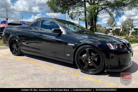 22x8.5 22x9.5 Simmons FR-1 Full Satin Black on Holden Commodore VE