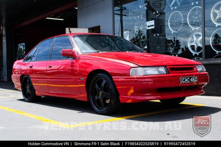 19x8.5 19x9.5 Simmons FR-1 Satin Black on Holden Commodore VN