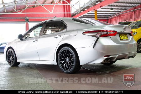 19x8.5 Starcorp Racing SR01 Satin Black on Toyota Camry