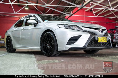 19x8.5 Starcorp Racing SR01 Satin Black on Toyota Camry