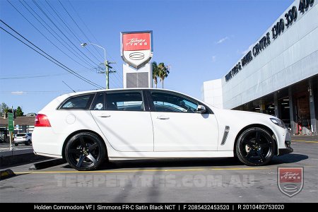 20x8.5 20x10 Simmons FR-C Satin Black NCT on Holden Commodore VF