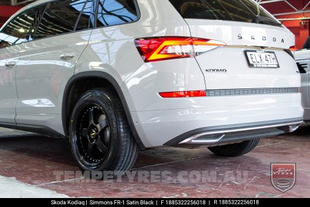 18x8.5 18x9.5 Simmons FR-1 Satin Black on Skoda Kodiaq