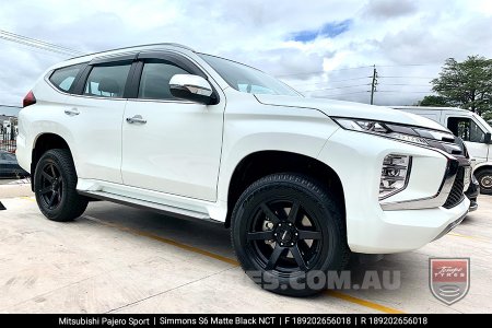 18x9.0 Simmons S6 Matte Black on Mitsubishi Pajero