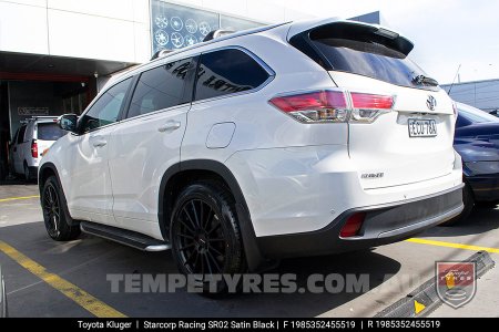 19x8.5 Starcorp Racing SR01 Satin Black on Toyota Kluger