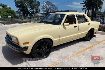 19x7.0 19x8.5 Simmons FR-1 Satin Black on Ford Cortina