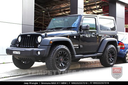 18x9.0 Simmons MAX X11 MBW on Jeep Wrangler