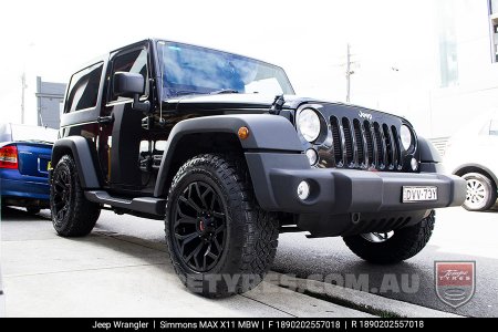 18x9.0 Simmons MAX X11 MBW on Jeep Wrangler