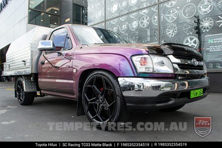 19x8.5 SC Racing TC03 Matte Black on Toyota Hilux