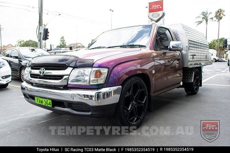 19x8.5 SC Racing TC03 Matte Black on Toyota Hilux