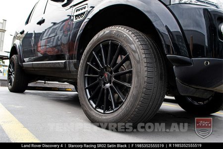 19x8.5 Starcorp Racing SR02 Satin Black on Land Rover Discovery