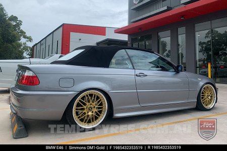19x8.5 19x9.5 Simmons OM-1 Gold on BMW E46