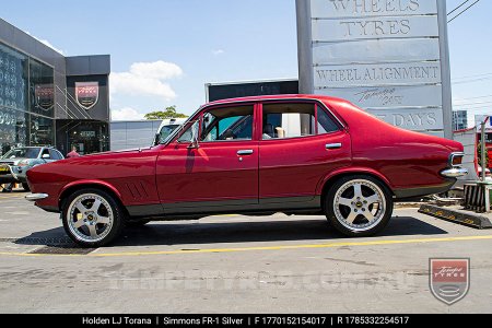 17x7.0 17x8.5 Simmons FR-1 Silver on Holden Torana