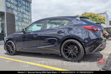 19x8.5 Starcorp Racing SR04 Satin Black on Mazda 3