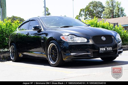 18x8.5 18x9.5 Simmons OM-1 Gloss Black on Jaguar XF