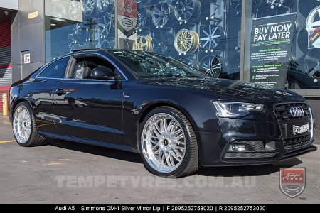 20x8.5 20x9.5 Simmons OM-1 Silver on Audi A5