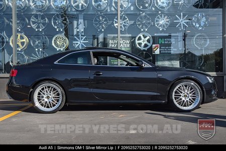 20x8.5 20x9.5 Simmons OM-1 Silver on Audi A5