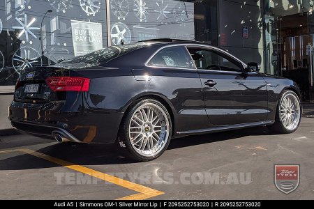 20x8.5 20x9.5 Simmons OM-1 Silver on Audi A5