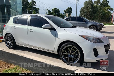 18x8.5 SC Racing LS2122 Hyper Black on Mazda 3