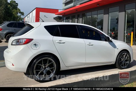 18x8.5 SC Racing LS2122 Hyper Black on Mazda 3