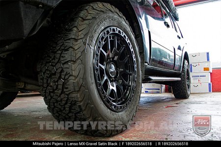 18x9.0 Lenso MX-Gravel Satin Black on MitsubIshi Pajero