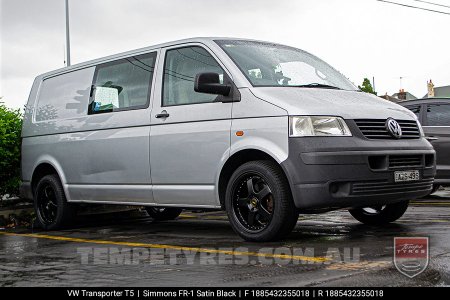 18x8.5 18x9.5 Simmons FR-1 Satin Black on VW Transporter