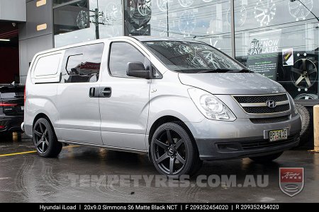 20x9.0 Simmons S6 Matte Black NCT on Hyundai iLoad