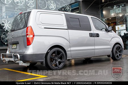 20x9.0 Simmons S6 Matte Black NCT on Hyundai iLoad