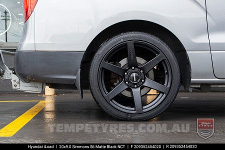 20x9.0 Simmons S6 Matte Black NCT on Hyundai iLoad