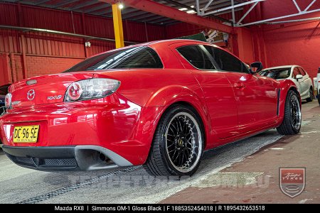 18x8.5 18x9.5 Simmons OM-1 Gloss Black on Mazda RX8