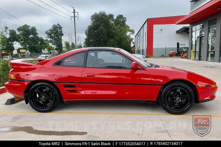 17x7.0 17x8.5 Simmons FR-1 Satin Black on Toyota MR2