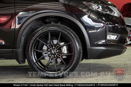 19x8.5 900 AVIDO Semi Matt Black Milling on Nissan X-Trail