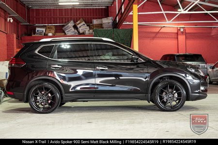 19x8.5 900 AVIDO Semi Matt Black Milling on Nissan X-Trail