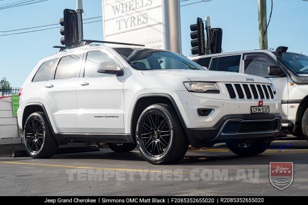 20x8.5 20x10 Simmons OMC Matt Black on Jeep Grand Cherokee