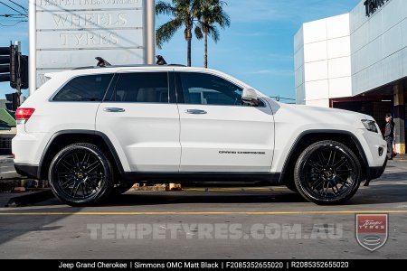 20x8.5 20x10 Simmons OMC Matt Black on Jeep Grand Cherokee