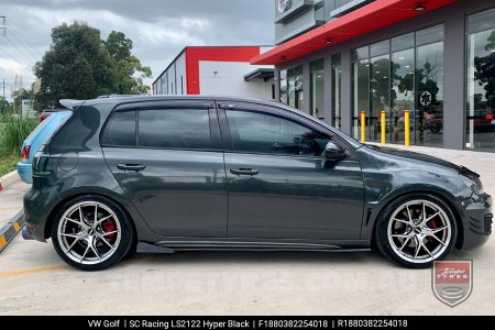 18x8.0 SC Racing LS2122 Hyper Black on VW Golf