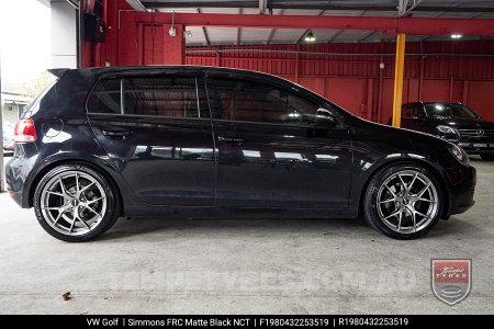 19x8.0 19x9.0 Simmons FR-C Matte Black NCT on VW Golf