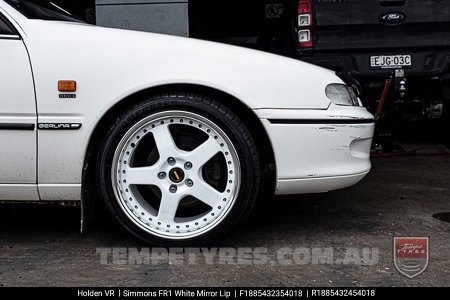 18x8.5 Simmons FR-1 White on HOLDEN COMMODORE VR