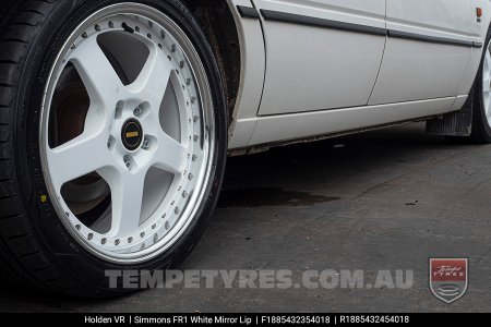 18x8.5 Simmons FR-1 White on HOLDEN COMMODORE VR